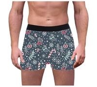 Generisch Boxer imprimé de Noël pour homme Sous-vêtements doux et confortables Coupe idéale Hommes Rétro Motif flocons de neige Sous-vêtements de Noël pour le sport et la vie quotidienne, d, XXL