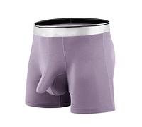Generisch Boxer long pour homme - Taille élastique - Respirant - Style rétro - Coupe idéale pour le quotidien - Sans étiquette qui gratte - Un cadeau pour mon ami, lilas, 3XL