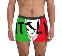Generisch Boxer pour homme avec drapeau de l'Italie - Respirant - Stretch - Doux - Slip confortable - Hipster - Maison, O rouge., S