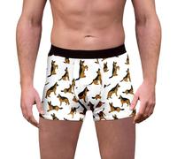 Generisch Boxer pour homme avec motif crocodile amusant - Caleçon avec motif de palmier tropical - Sous-vêtements confortables pour le quotidien avec un style humoristique, Style_y09 Blanc, L