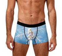 Generisch Boxer pour homme avec motif de bonhomme de neige amusant - Caleçon de Noël avec imprimé flocons de neige - Sous-vêtements confortables comme idée cadeau amusante, Style_g01 Beige, XL