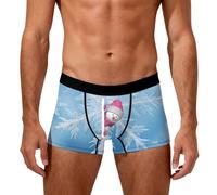 Generisch Boxer pour homme avec motif de bonhomme de neige amusant - Caleçon de Noël avec imprimé flocons de neige - Sous-vêtements confortables comme idée cadeau amusante, Style_g05 Rose, XXL