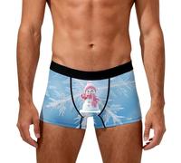 Generisch Boxer pour homme avec motif de bonhomme de neige amusant - Caleçon de Noël avec imprimé flocons de neige - Sous-vêtements confortables comme idée cadeau amusante, Style_g03 Rose vif, XXL