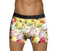 Generisch Boxer pour homme « Easter Egg Bunny » - Coupe ajustée - Léger et confortable, jaune, S