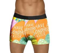 Generisch Boxer pour homme « Easter Egg Bunny » - Coupe ajustée - Léger et confortable, Orange, S