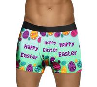 Generisch Boxer pour homme « Easter Egg Bunny » - Coupe ajustée - Léger et confortable, vert, S