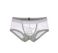 Generisch Boxer pour homme - Mode - Culotte - Sexy - Short pour homme - Sous-vêtements imprimés - Avec jambes plates, Blanc., XL