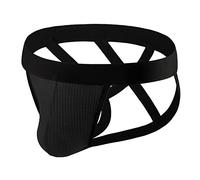 Generisch Boxer pour homme Sous-vêtements sexy Couleur unie Respirant Confortable Short rétro Hommes Charme Ajouré Un cadeau pour mon ami, Noir , M