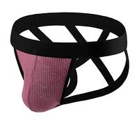 Generisch Boxer pour homme Sous-vêtements sexy Couleur unie Respirant Confortable Short rétro Hommes Charme Ajouré Un cadeau pour mon ami, Rouge pastèque, L