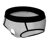 Generisch Boxer sexy pour homme - Sous-vêtement coupe Pothole Cutton, gris, L