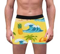 Generisch Boxer stretch pour homme - Cool - Confortable - Pour homme - Loisirs - Plage - Taille confortable - Boxer tendance avec motif arbre de coco, Z01 coloré, S
