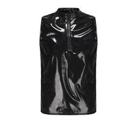 Generisch Boxers Hommes Hauts Érotiques pour Hommes, Élastique Quatre Côtés, PU, Spectacle de Scène, Style Sexy Corset, Noir , L