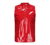 Generisch Boxers Hommes Hauts Érotiques pour Hommes, Élastique Quatre Côtés, PU, Spectacle de Scène, Style Sexy Corset, rouge, XXL