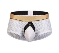 Generisch Boxers Hommes Slips Exotiques Triangle pour Homme, Vêtements pour l'intimité nocturne avec détails de sangle, confort toute l'année, lavage à la main recommandé, Blanc., S