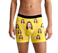 Generisch Boxers personnalisés pour hommes avec visage photo Saint-Valentin caleçon personnalisé hommes drôle boxer avec image cadeaux personnalisés sous-vêtements personnalisés, a6, S