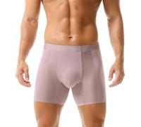 Generisch Boxers pour homme - Long - Sous-vêtements respirants - Évacuation de l'humidité - Confortable et doux - Short rétro uni - Coupe idéale pour le sport et la vie quotidienne, Rose, L