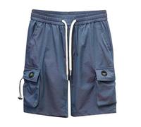 Generisch Boxers pour hommes Loisirs Short cargo léger pour homme Sergé pour les actifs Avec poches pratiques Coupe régulière Short de sport Élégant Blanc Short de boxe