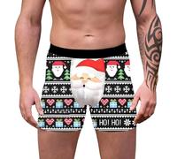 Generisch Boxers pour hommes Noël Drôle Boxer de Noël Hommes Caleçon de Noël Drôle Rétro Shorts Personnalisés Caleçons de Noël, h-noir, M