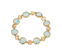 Generisch Bracelet 8 Naturelle Anneaux Chaîne de bracelet en glaçure colorée pour le cadeau des camarades de t des amis de la fille Argent En Couleurs Messages Bijoux (I, A)