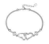Generisch Bracelet Apatite en forme de cœur symbolisant l'amour et l'harmonie Un accessoire élégant pour égayer votre journée Bracelet bleu pour femme, taille unique, Alliage de zinc, Pas de gemme