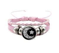 Generisch Bracelet avec une lettre Luminous Couple Bracelets Sun and Moon Ajustable Bracelets The Luminous Stone Stores The Light Energy Under The Irradiation Of Black Story Bracelet en cuir, taille