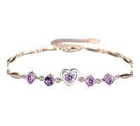 Generisch Bracelet Bracelets 2 Couleurs Bijoux Love And Good Luck，Luck Bracelets Set Off The Charm Of Women En Couleurs Amoureux Bracelet Anneaux (Purple, One Size)