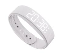 Generisch Bracelet d'alarme vibrante - ABS - 12-19 cm - Bracelet de rappel numérique - Alarme vibrante silencieuse - Étanche IP65 - Réveil LED pour sommeil, bureau, fitness, Blanc., Siehe Beschreibung