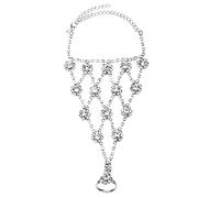 Generisch Bracelet de cheville pour femme, sandales de plage avec cristal blanc pour jouer au mariage, boîte à bagues en bois, Alliage de zinc, No Gemstone