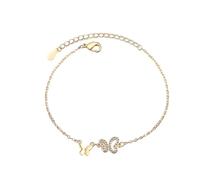 Generisch Bracelet de montre en tissu plaqué or - Parure de bijoux papillon délicate avec zircone - Cadeau d'anniversaire pour femme ou fille - Bracelets de guérison pour homme, A, Cuivre, Pas de
