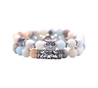 Generisch Bracelet de montre pour homme en pierre naturelle, bracelet de perles en pierre naturelle, pierre volcanique, stylo rouge, E, bracelet polyvalent pour couple, bracelet d'activité