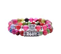 Generisch Bracelet de montre pour homme en pierre naturelle, bracelet de perles en pierre naturelle, pierre volcanique, stylo rouge, E, bracelet polyvalent pour couple, bracelet d'activité