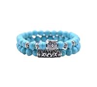 Generisch Bracelet de montre pour homme en pierre naturelle, bracelet de perles en pierre naturelle, pierre volcanique, stylo rouge, E, bracelet polyvalent pour couple, bracelet d'activité
