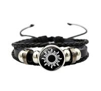 Generisch Bracelet de vie pour couples lumineux bracelets Sun and Moon Bracelets tressés réglables The Luminous Stone Stores The Light Energy Under The Irradiation Of Black Montre numérique pour