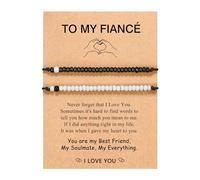 Generisch Bracelet élastique pour femme Pinky Promise - Bracelet assorti pour couples, âmes sœurs, hommes, relation à distance, cadeaux pour femmes, hommes, lui, elle, jolie montre cadeau pour couple