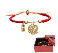 Generisch Bracelet en corde rouge avec signe du zodiaque chinois