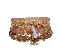 Generisch Bracelet en cuir personnalisé pour homme - Plusieurs styles - Cercle - Main - Perle - Accessoire pour demoiselle d'honneur, taille unique, Acier allié, Pas de gemme