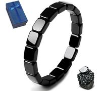 Generisch Bracelet en hématite, bracelet en hématite naturelle, bracelet en hématite naturelle, bracelet de perles en pierre d'énergie, pour restaurer la confiance et votre bord, cadeau pour papa