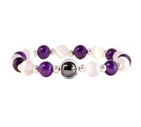 Generisch Bracelet en pour femme, améthyste, bracelet tendance | Bracelet anti-stress pour le nettoyage du corps, pour les fêtes, les voyages, le travail, la méditation, les rendez-vous, le