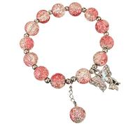 Generisch Bracelet gravé Bracelets à perles pour femmes Bracelet Perles en verre Bracelet à breloques papillon Bracelet Perles Papillon Bracelet pour femmes Aide au bracelet, Einheitsgröße, Verre, Pas