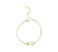 Generisch Bracelet haltère Dainty Layering Bracelets pour femmes plaqué or 18 carats Mode réglable Chunky Cuban Clip Chaîne Bracelets Bijoux pour femmes filles Bracelet délicat pour femme, taille