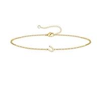 Generisch Bracelet initial en or pour filles et femmes, 1 bracelet plaqué or/plaqué argent, bracelet délicat en or pour femme, bracelet initial pour montre analogique numérique, taille unique, Métal