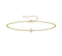 Generisch Bracelet initial en or pour filles et femmes, 1 bracelet plaqué or/plaqué argent, bracelet délicat en or pour femme, bracelet initial pour montre analogique numérique, taille unique, Métal