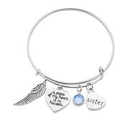 Generisch Bracelet Message Bracelet Bracelet Bracelet Pièce Aile Mon Père Réglable Maman Coeur Ange Bracelets Inoxydable Naturelle Cadeau En Messages Bijoux (D, One Size)