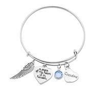 Generisch Bracelet Message Bracelet Bracelet Bracelet Pièce Aile Mon Père Réglable Maman Coeur Ange Bracelets Inoxydable Naturelle Cadeau En Messages Bijoux (E, One Size)