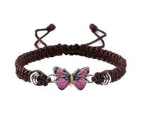 Generisch Bracelet photo papillon pour adolescentes, cordon réglable, bracelets papillon pour femmes, jolis bracelets en ambre pour homme, taille unique, Corde en fil de fer, Pas de gemme