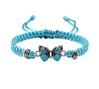 Generisch Bracelet podomètre pour enfants et adolescentes - Réglable - Pour femme - Bracelet papillon mignon - Boucle, taille unique, Corde en fil de fer, Pas de gemme