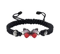 Generisch Bracelet pour adolescentes, bracelets papillon à cordon réglable pour femmes, jolis bracelets d'amitié en tissu tressé, taille unique, Corde en fil de fer, Pas de gemme