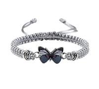 Generisch Bracelet pour adolescentes, bracelets papillon à cordon réglable pour femmes, jolis bracelets d'amitié en tissu tressé, taille unique, Corde en fil de fer, Pas de gemme