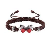 Generisch Bracelet pour adolescentes, bracelets papillon à cordon réglable pour femmes, jolis bracelets d'amitié en tissu tressé, taille unique, Corde en fil de fer, Pas de gemme