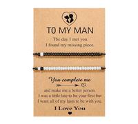 Generisch Bracelet pour couples, âmes sœurs, hommes, relation à distance, cadeaux pour femmes, hommes, lui, elle, joli cadeau de couple, montre-bracelet en silicone pour homme, taille unique